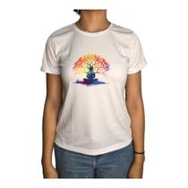 Camiseta Dry Fit Feminina Árvore da Vida Nayre Modas BRANCO G