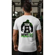 Camiseta Dry Fit Masculina Treino Monstro Academia Fitness Musculação Motivacional Leve Secagem Rápi