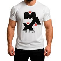 Camiseta Dry-Fit Max - Tamanho GG Branca - Max Titanium Camiseta Dry-Fit Max - Tamanho GG Branca - Max Titanium