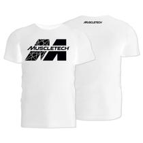 Camiseta dry fit - muscletech (tradicional - branco exg)