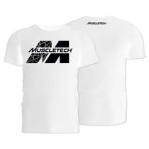 Camiseta dry fit - muscletech (tradicional - branco p)