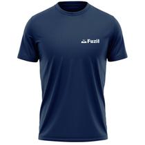 Camiseta Dry Fit Proteção Uv 50 Azul Marinho Manga Curta Fuzil