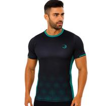 Camiseta Dry Fit Treino Tech Summer Pro Preta e Verde Anti Odor Corrida Treino Academia