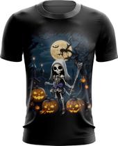 Camiseta Dryfit Bruxa Caveira Halloween 1