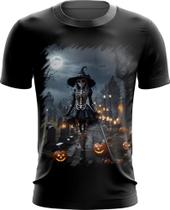 Camiseta Dryfit Bruxa Caveira Halloween 2