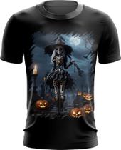 Camiseta Dryfit Bruxa Caveira Halloween 21