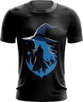 Camiseta Dryfit Bruxa Halloween Azul Festa 1