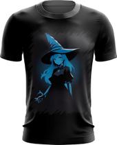 Camiseta Dryfit Bruxa Halloween Azul Festa 4