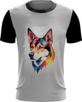 Camiseta Dryfit Cachorro Ilustrado Cromático Abstrato 4