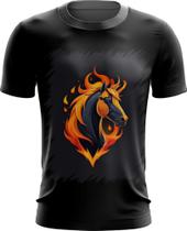 Camiseta Dryfit de Cavalo Flamejante Fire Horse 1
