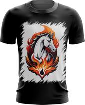 Camiseta Dryfit de Cavalo Flamejante Fire Horse 7