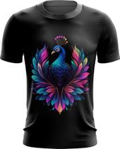 Camiseta Dryfit de Pavão Colorido Neon Vetor 9 Camiseta Dryfit de Pavão Colorido Neon Vetor 9