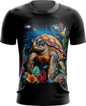 Camiseta Dryfit de Tartaruga Marinha Desenhada 2