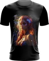 Camiseta Dryfit Elfa Linda na Floresta Mágica 1 Camiseta Dryfit Elfa Linda na Floresta Mágica 1