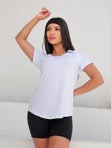 Camiseta Dryfit feminina esportiva para academia e treino poliamida absorção de suor leve soltinha