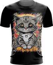 Camiseta Dryfit Gatinho no Pôrdo Sol Sunset 14