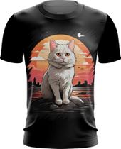 Camiseta Dryfit Gatinho no Pôrdo Sol Sunset 6