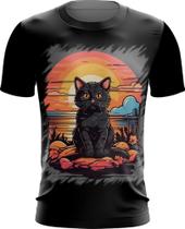 Camiseta Dryfit Gatinho no Pôrdo Sol Sunset 9