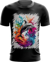 Camiseta Dryfit Golfinho Inteligência Arte Pintura 9 Camiseta Dryfit Golfinho Inteligência Arte Pintura 9