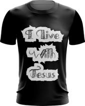 Camiseta Dryfit I live With Jesus Bíblia Gospel 2 - Kasubeck Store