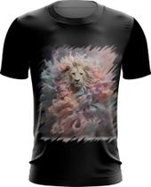 Camiseta Dryfit Leão Rei Explosão de Cores Hipnotizante 1