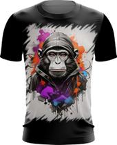 Camiseta Dryfit Macaco Monkey Ilustrado Vetor 1