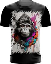 Camiseta Dryfit Macaco Monkey Ilustrado Vetor 6