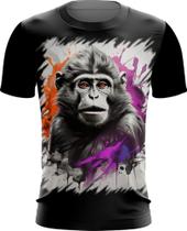 Camiseta Dryfit Macaco Monkey Ilustrado Vetor 7
