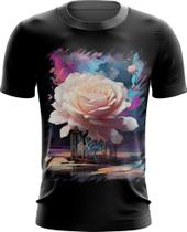 Camiseta Dryfit Mulher de Rosas Paixão 12