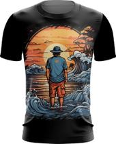 Camiseta Dryfit Pesca Esportiva Pôr do Sol Peixes 12