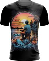 Camiseta Dryfit Pesca Esportiva Pôr do Sol Peixes 15