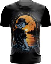 Camiseta Dryfit Pesca Esportiva Pôr do Sol Peixes 23