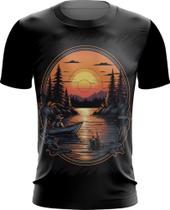 Camiseta Dryfit Pesca Esportiva Pôr do Sol Peixes 24