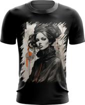 Camiseta Dryfit Pintura a Carvão Mulher Arte 16