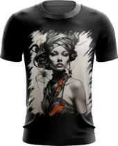 Camiseta Dryfit Pintura a Carvão Mulher Arte 28