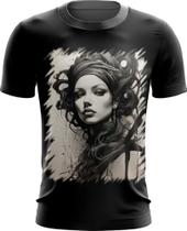 Camiseta Dryfit Pintura a Carvão Mulher Arte 32