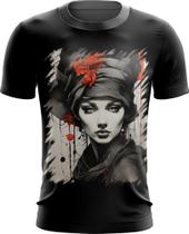 Camiseta Dryfit Pintura a Carvão Mulher Arte Esfumaçada 10