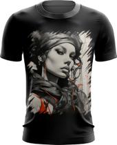 Camiseta Dryfit Pintura a Carvão Mulher Arte Esfumaçada 3