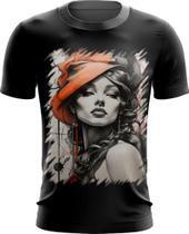 Camiseta Dryfit Pintura a Carvão Mulher Arte Esfumaçada 4