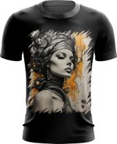 Camiseta Dryfit Pintura a Carvão Mulher Arte Esfumaçada 5