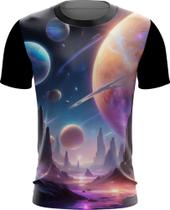 Camiseta Dryfit Planetas Universo Neon Estrelas Galaxias 2