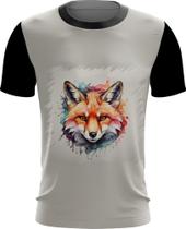 Camiseta Dryfit Raposa Fox Ilustrada Abstrata Cromática 1 - Kasubeck Store