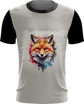 Camiseta Dryfit Raposa Fox Ilustrada Abstrata Cromática 2