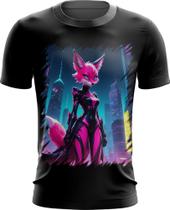 Camiseta Dryfit Raposa Humanóide Vaporwave 12