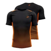 Camiseta Dryfit Tech Summer Pro Preta Laranja Corrida Treino Academia Fitness Anti Odor - Unissex Camiseta Dryfit Tech Summer Pro Preta Laranja Corrida Treino Academia Fitness Anti Odor - Unissex