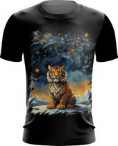 Camiseta Dryfit Tigre Noite Estrelada Van Gogh 2