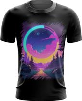 Camiseta Dryfit Vaporwave Paisagem Estilosa Púrpura 8