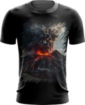 Camiseta Dryfit Vulcão em Erupção Destruição 1