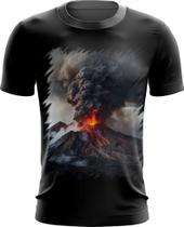 Camiseta Dryfit Vulcão em Erupção Destruição 2