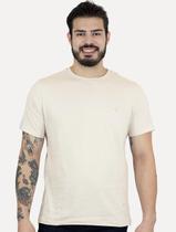 Camiseta Dudalina Masculina Essentials Modal Logo Cáqui Médio